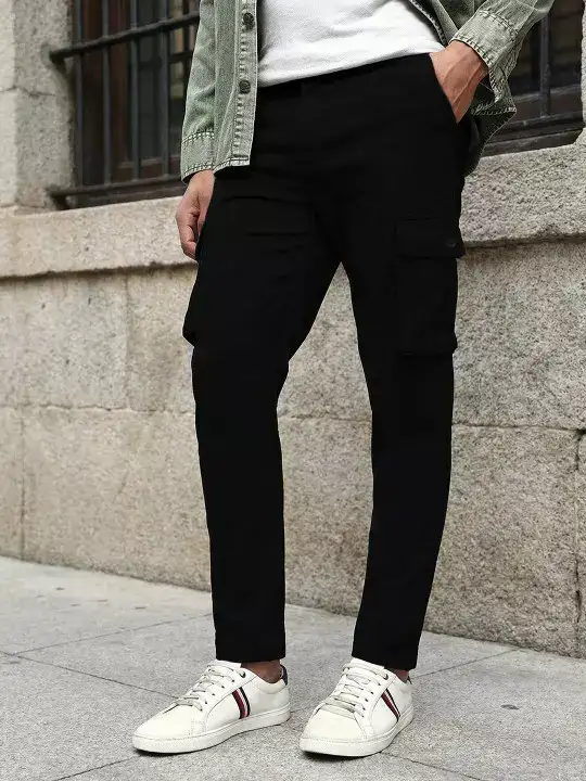 Image for DennisLingo-MenTaperedFitStretchableCargoTrousers