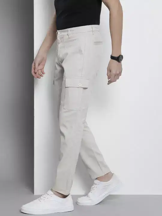 Image for TheIndianGarageCo-MenSlimFitPureCottonCargos