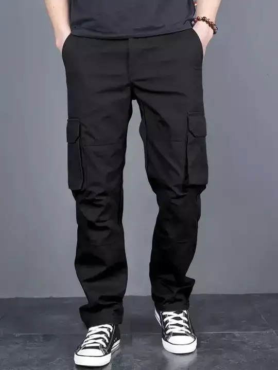 Image for FABRIPPLE-MenClassicLooseFitCargosTrousers