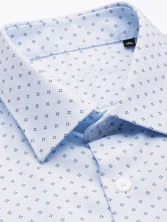 Image for LouisPhilippe-MenPrintedCottonWrinkle-ResistantSlim-FitFormalShirt