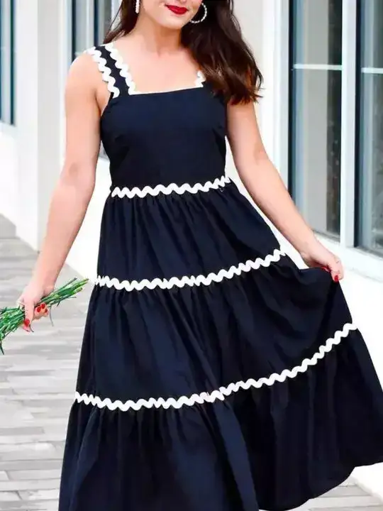 Image for PTVIZE-WomenGatheredorPleatedFitandFlareMidiDress