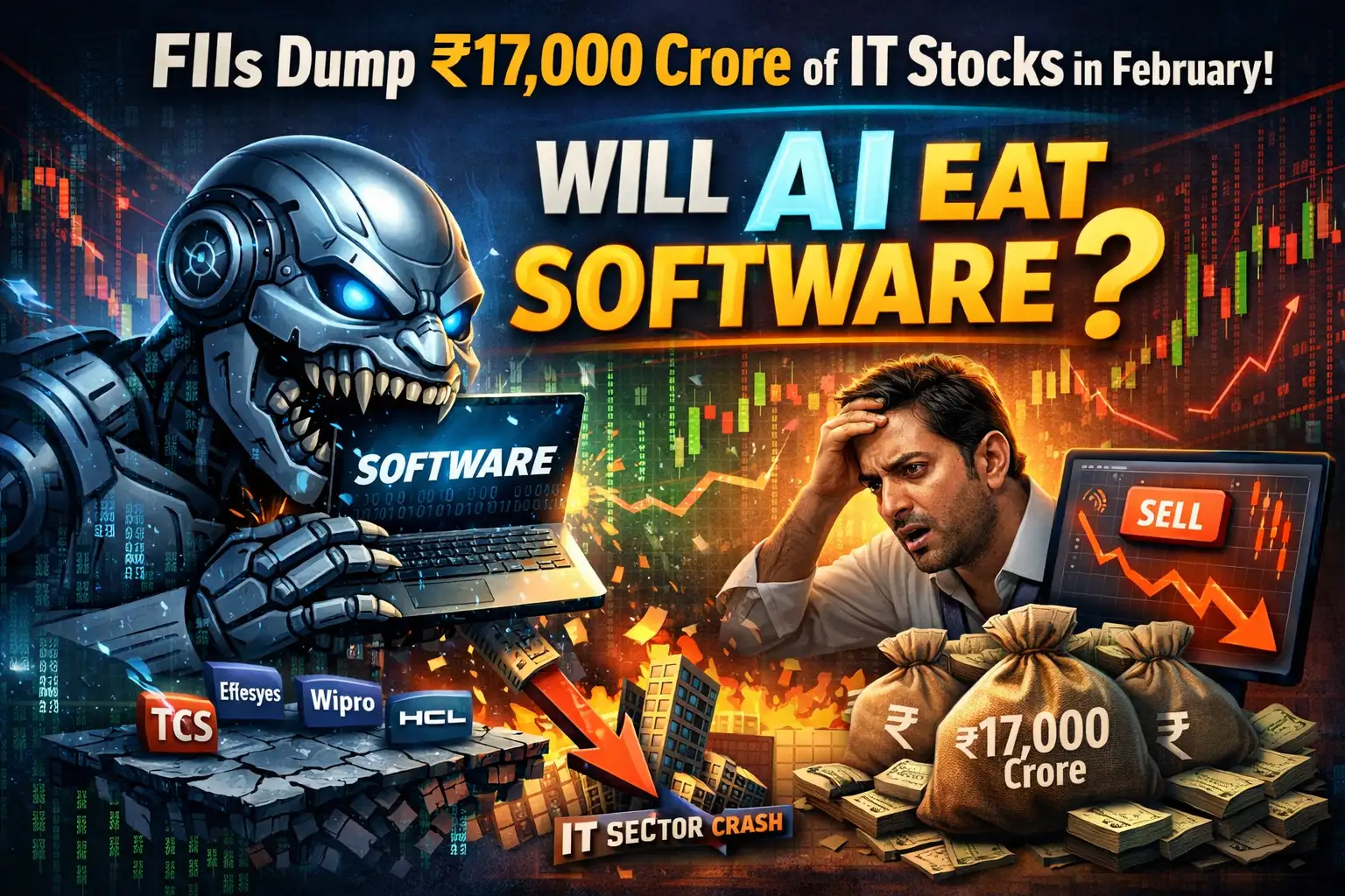 FIIs dump Rs 17,000 crore worth of IT stocks in February. Will AI eat software?