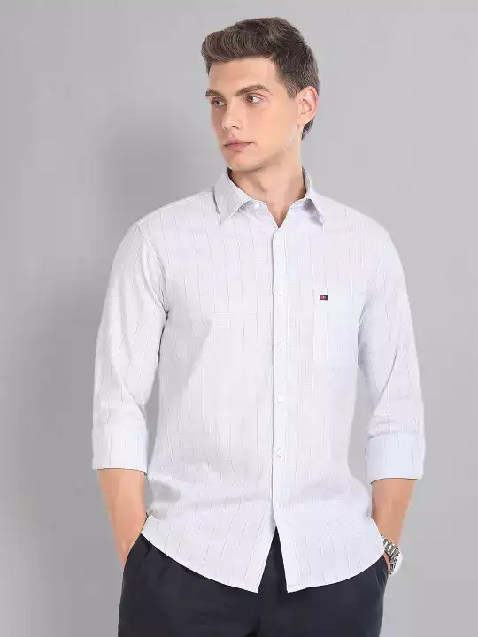 Image for ADByArvind-VerticalStripePureCottonSummerShirt