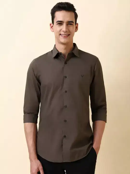 Image for AllenSolly-MenSolidSlimFitShirts