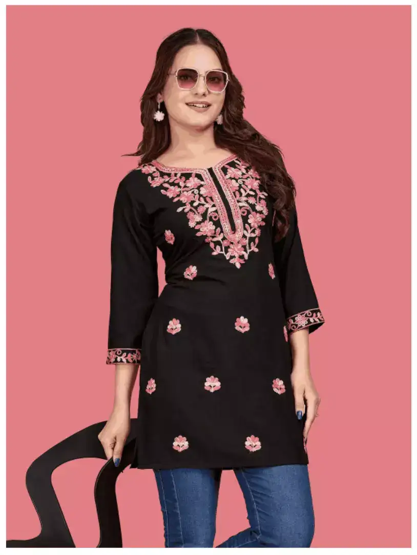 Image for KalavrundCreationFloralEmbroideredChikankariKurti