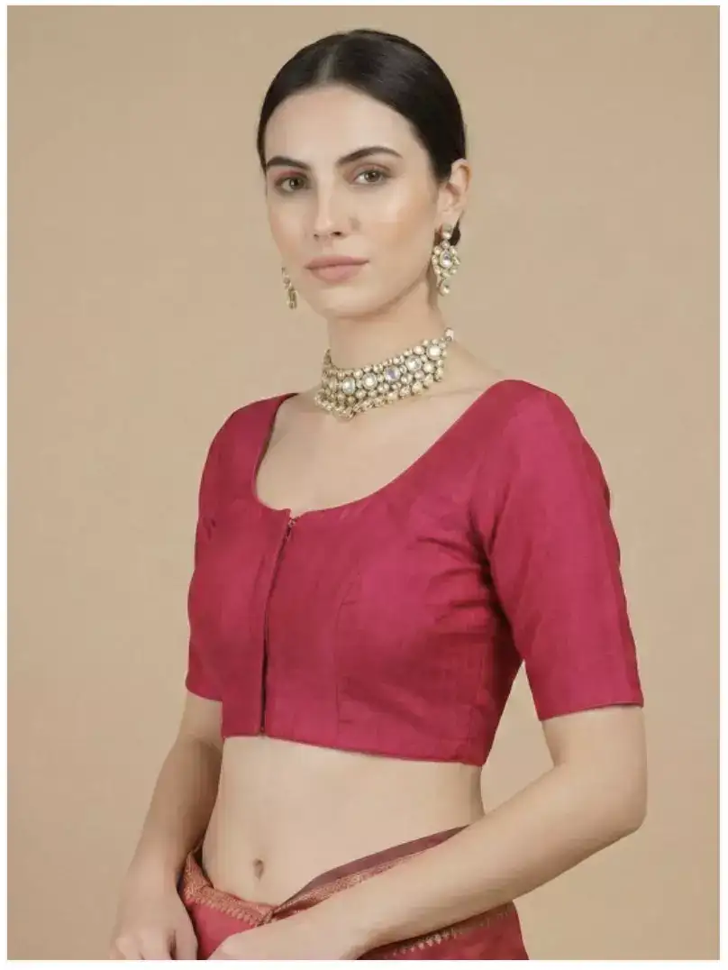 Image for SALWARSTUDIORoundNeckPaddedReadymadeSareeBlouse