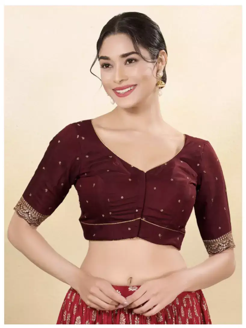 Image for VamasSweetheartNeckPaddedReadymadeSareeBlouse