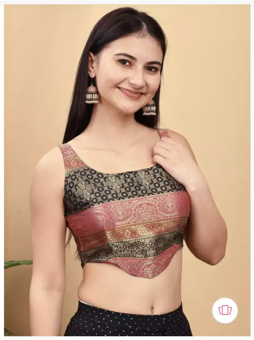 Image for TikhiImliJacquardWovenDesignZariSareeBlous