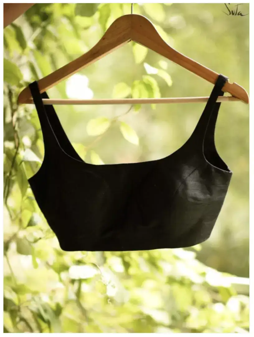 Image for SutaBlackSolidSareeBlouse