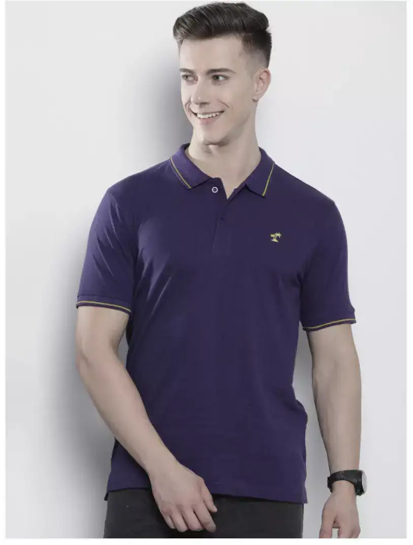 Image for TheIndianGarageCoMenSolidPoloCollarT-shirt