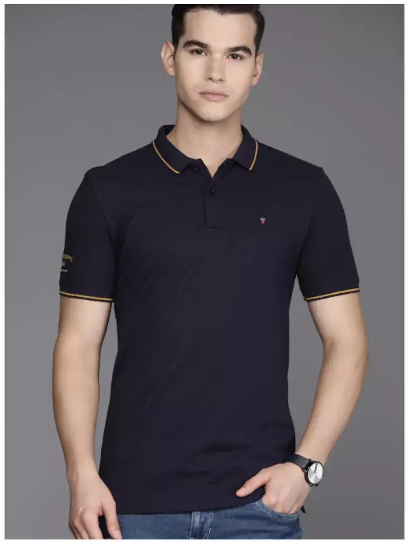 Image for LouisPhilippeMenSlimFitCollarHalfSleeveCasualTshirt