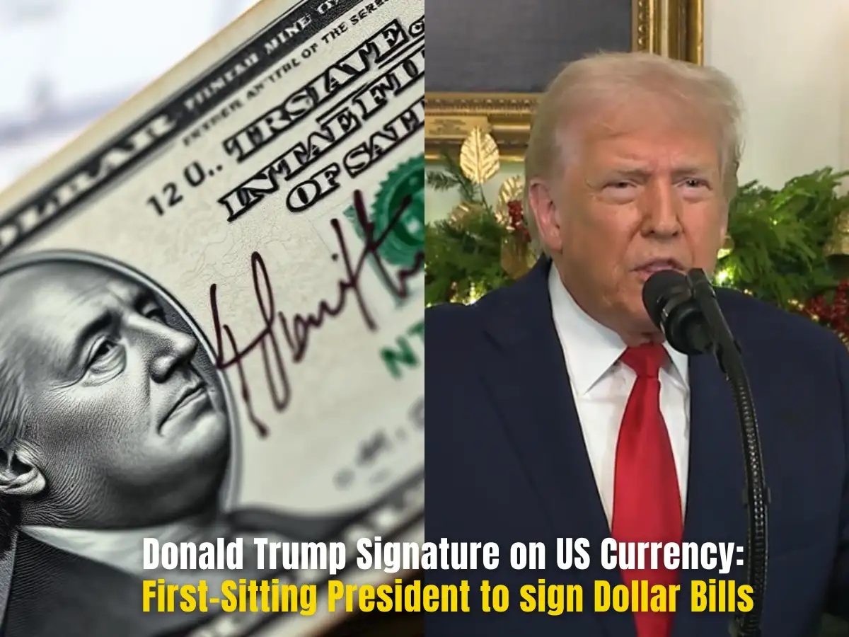 Donald Trump signs U.S currency; $100 bills bearing President’s name to enter  into circulation first