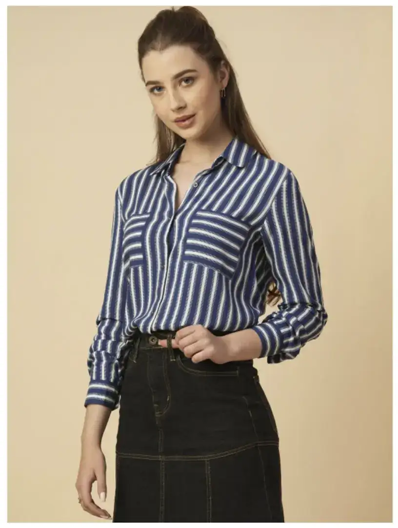 Image for ChemistryRailroadStripedSpreadCollarShirt