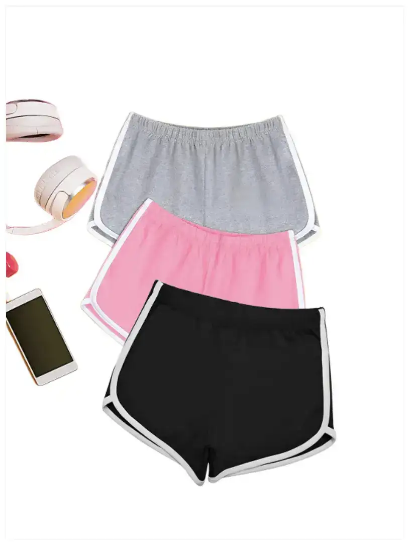 Image for BaesdWomenPackOf3Mid-RiseRapid-DryPureCottonHotPants