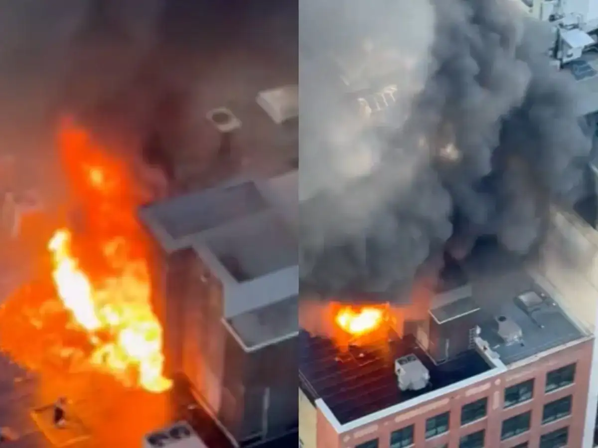 Toronto Building Fire: Huge flames and thick black smoke seen in video as massive blaze triggers rooftop explosion; watch here