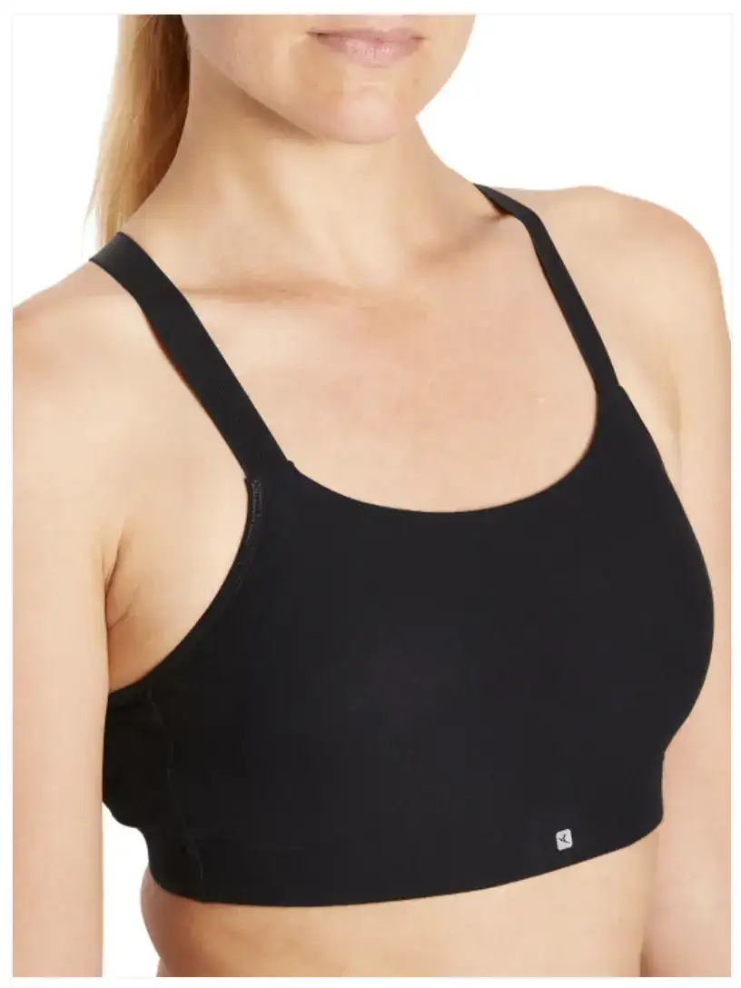 Image for DecathlonDOMYOS-WomenBlackLowSupportPaddedSportsBra