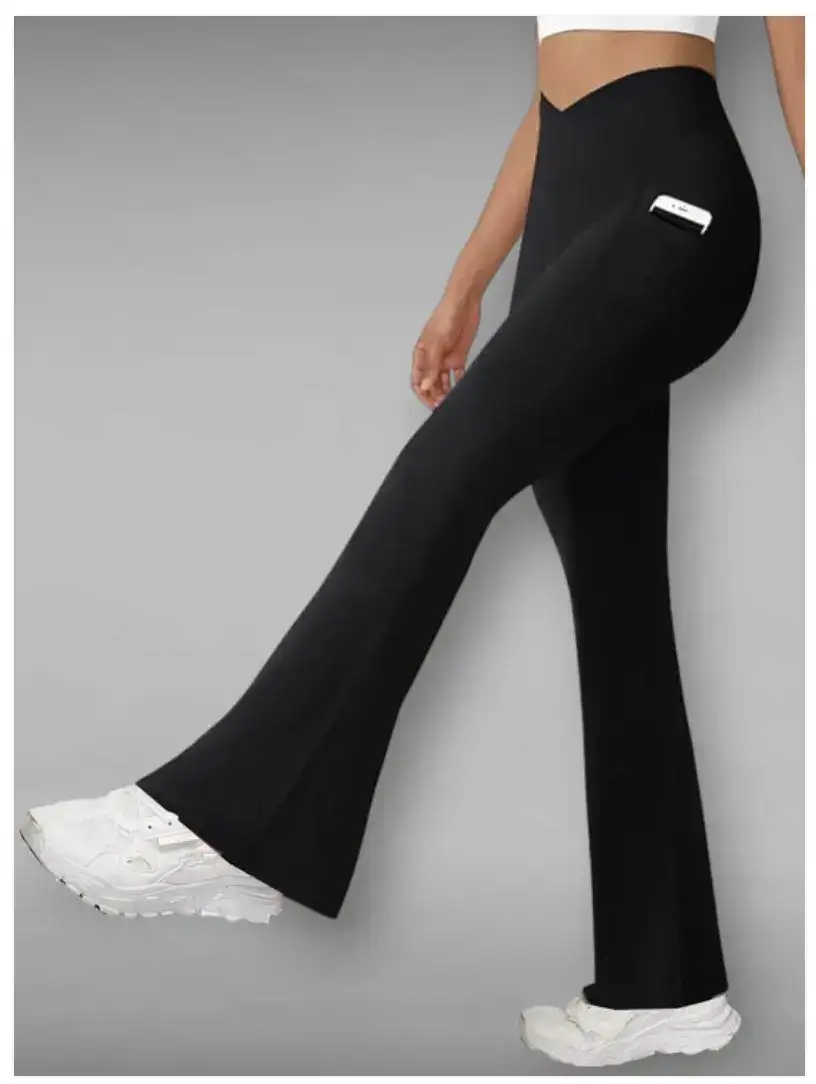 Image for ImperativeWomenCrossoverBeltHigh-RiseDry-FitAnkle-LengthGymTights