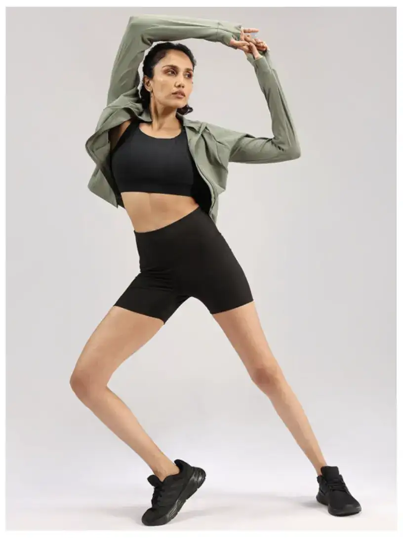 Image for BlissclubWomenSkinnyFitHigh-RiseTrainingorGymSportsShorts