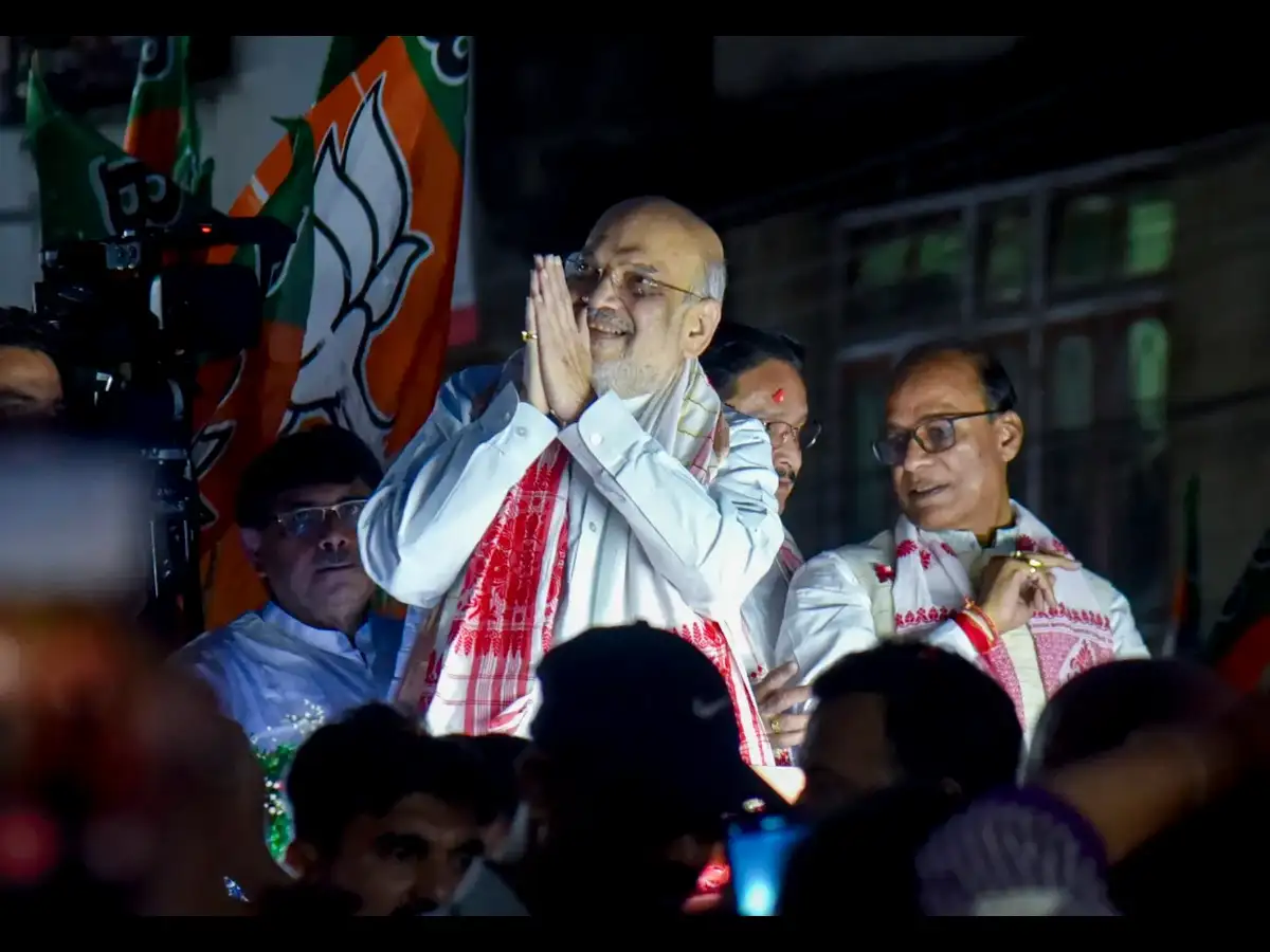Assam Polls: Amit Shah holds mega Guwahati roadshow