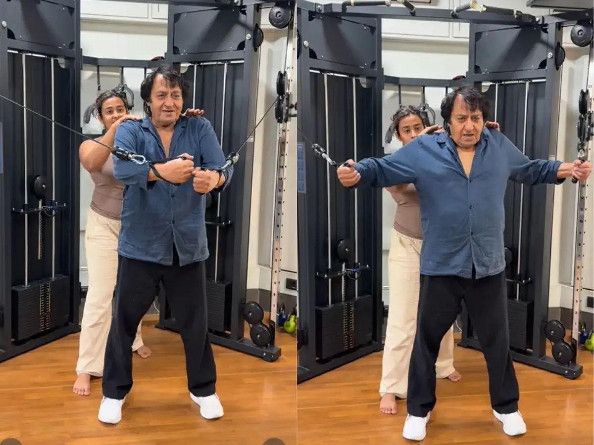 Papa, aise pakdo jaise aapki picture ki heroine ho.: At 84, Ranjeet goes viral for fitness video with daughter’s guidance