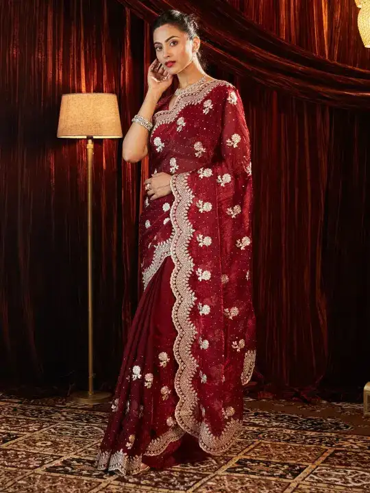Image for Kasee-EmbellishedEmbroideredPureChiffonSaree