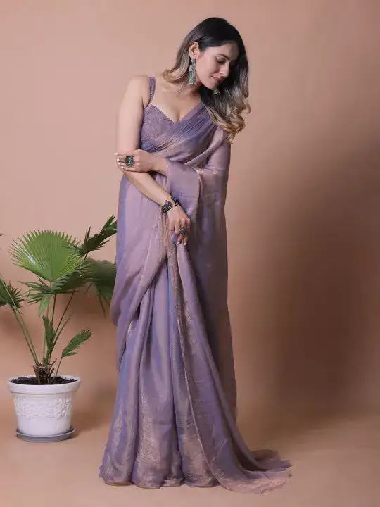 Image for Anneca-Women'sSolidPureChiffonSaree