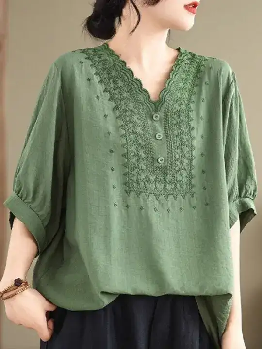 Image for DressBerry-Women'sEmbroideredCottonTop