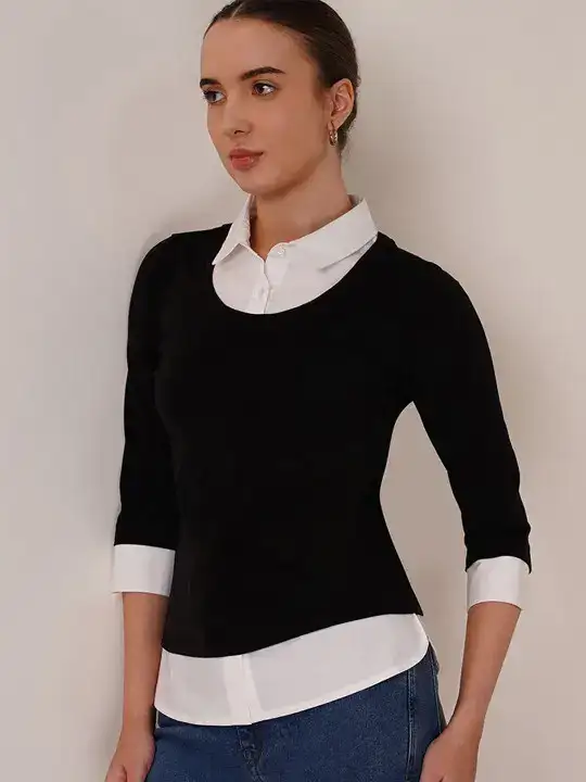 Image for FableStreet-SolidRoundNeckT-shirt