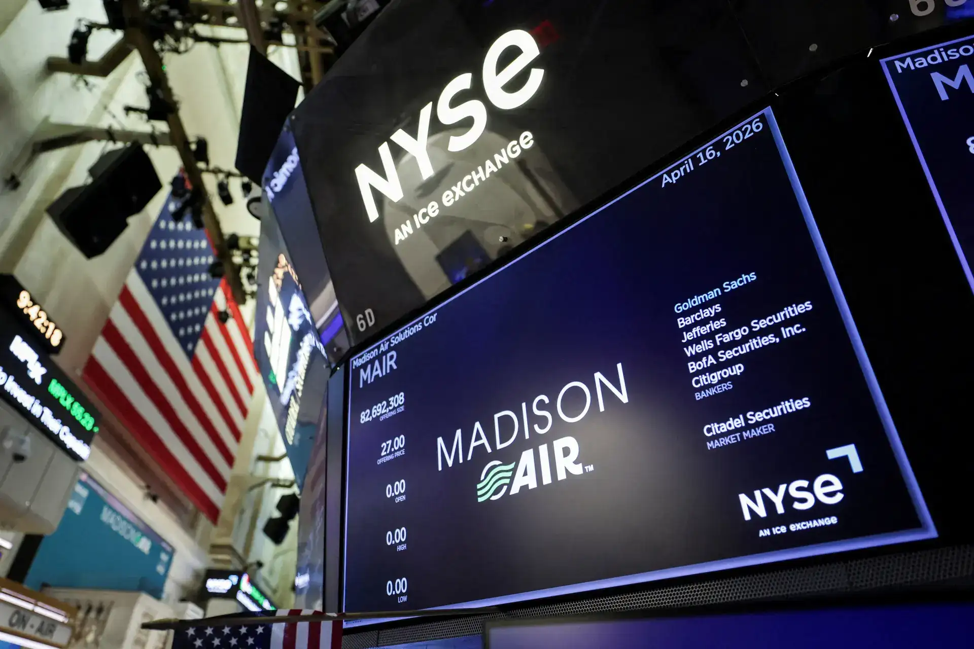 Madison Air IPO Values HVAC Maker at $15.7B on NYSE Debut