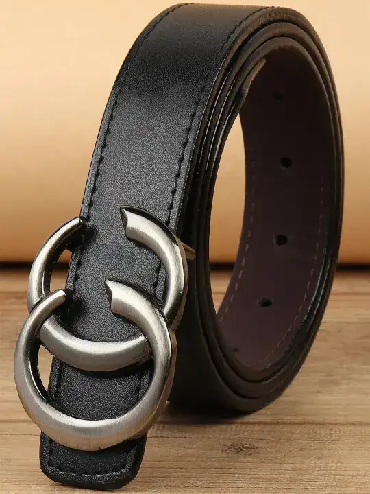 Image for DressBerry-Women'sBlackFormalSyntheticLeatherPushPinBelt