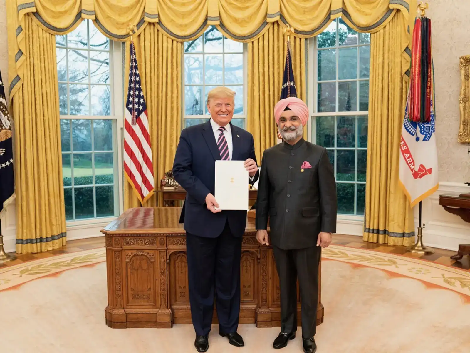 US President Trump greets TS Sandhu on appointment as Delhi Lt Governor