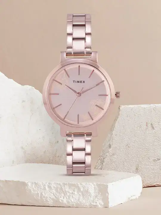 Image for Timex-WomenRoseGold-TonedPrintedDial%26BraceletStyleAnalogueWatch