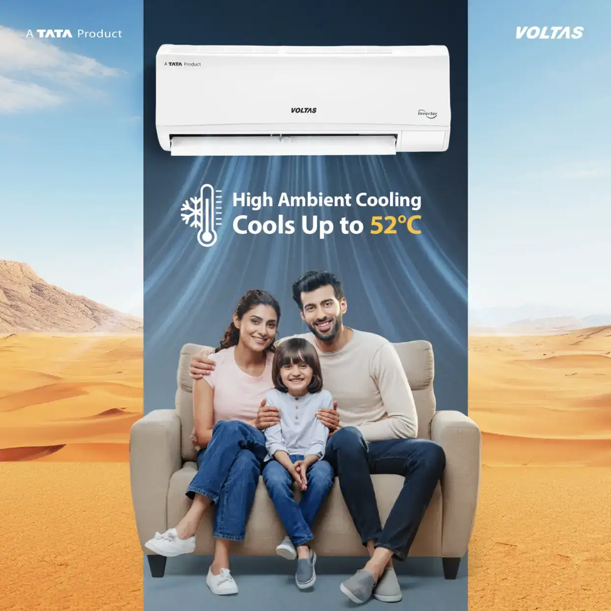 Image for Voltas2025Model1.5Ton3StarSplitInverter4-in-1AdjustableModeAC