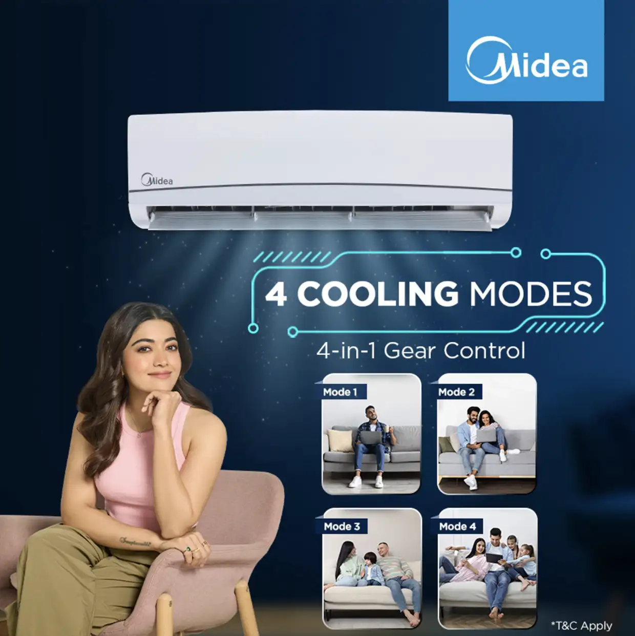 Image for Midea1.5Ton3StarSplitInverterwithWi-fi4in1ConvertibleAC