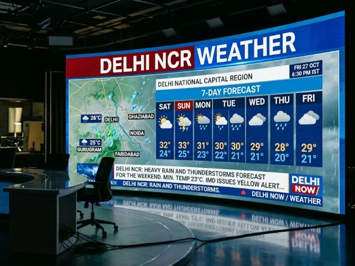 Delhi NCR weather: Rain, gusty winds today; check IMD’s 7-day forecast