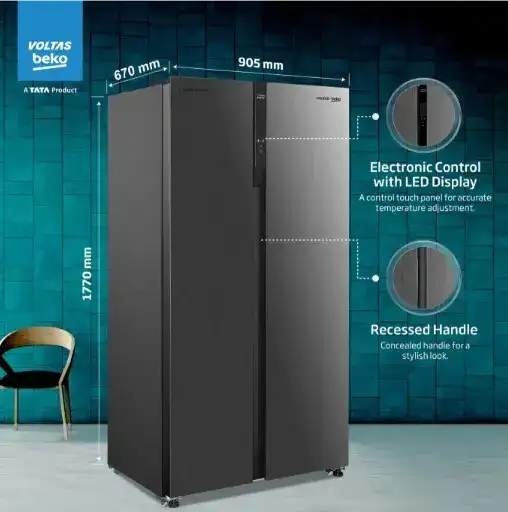 Image for VoltasBeko563LFrostFreeSidebySideRefrigerator