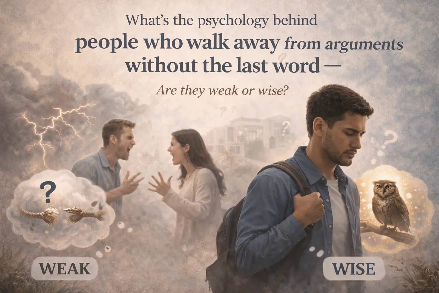 What’s the psychology behind people who walk away from arguments without the last word — Are they weak or wise?