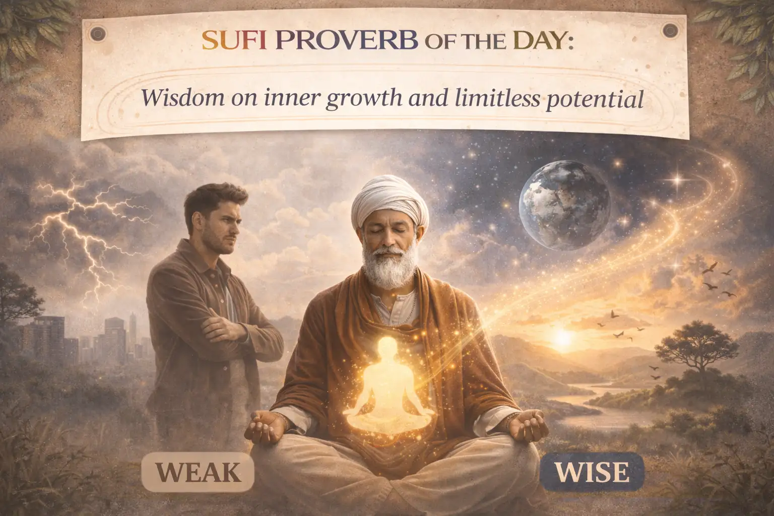 Sufi Proverb of the Day: ‘Yesterday I was clever, so I wanted to change the world; today I am wise, so I am…’ — Wisdom on inner growth and limitless potential