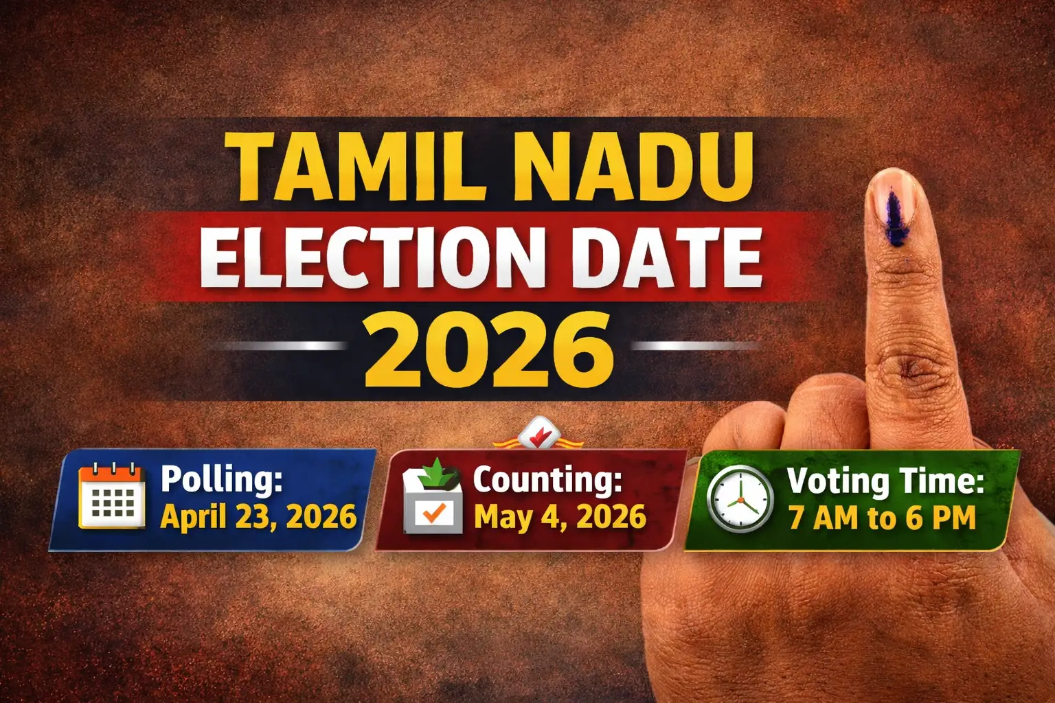 Tamil Nadu Election Date 2026: From polling time to counting day, here’s full schedule