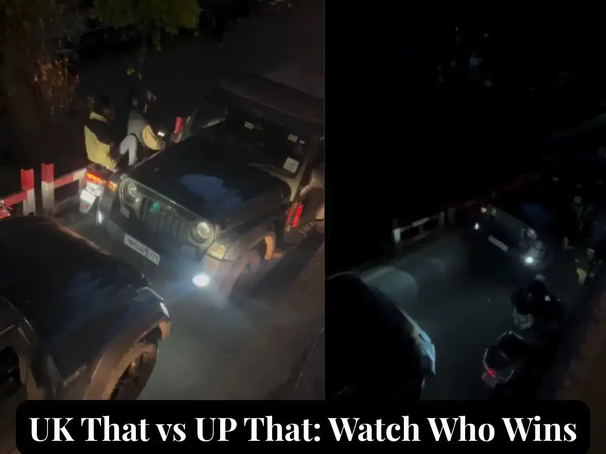 Black UK Thar vs UP Thar: Who wins the 30-minute ego battle on a narrow road? Watch viral clip