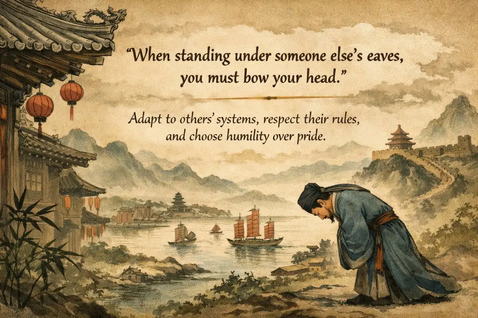 Chinese proverb of the day: “When standing under someone else’s eaves, you must....” How this powerful ancient Chinese saying explains modern China’s rise— where success comes from.....