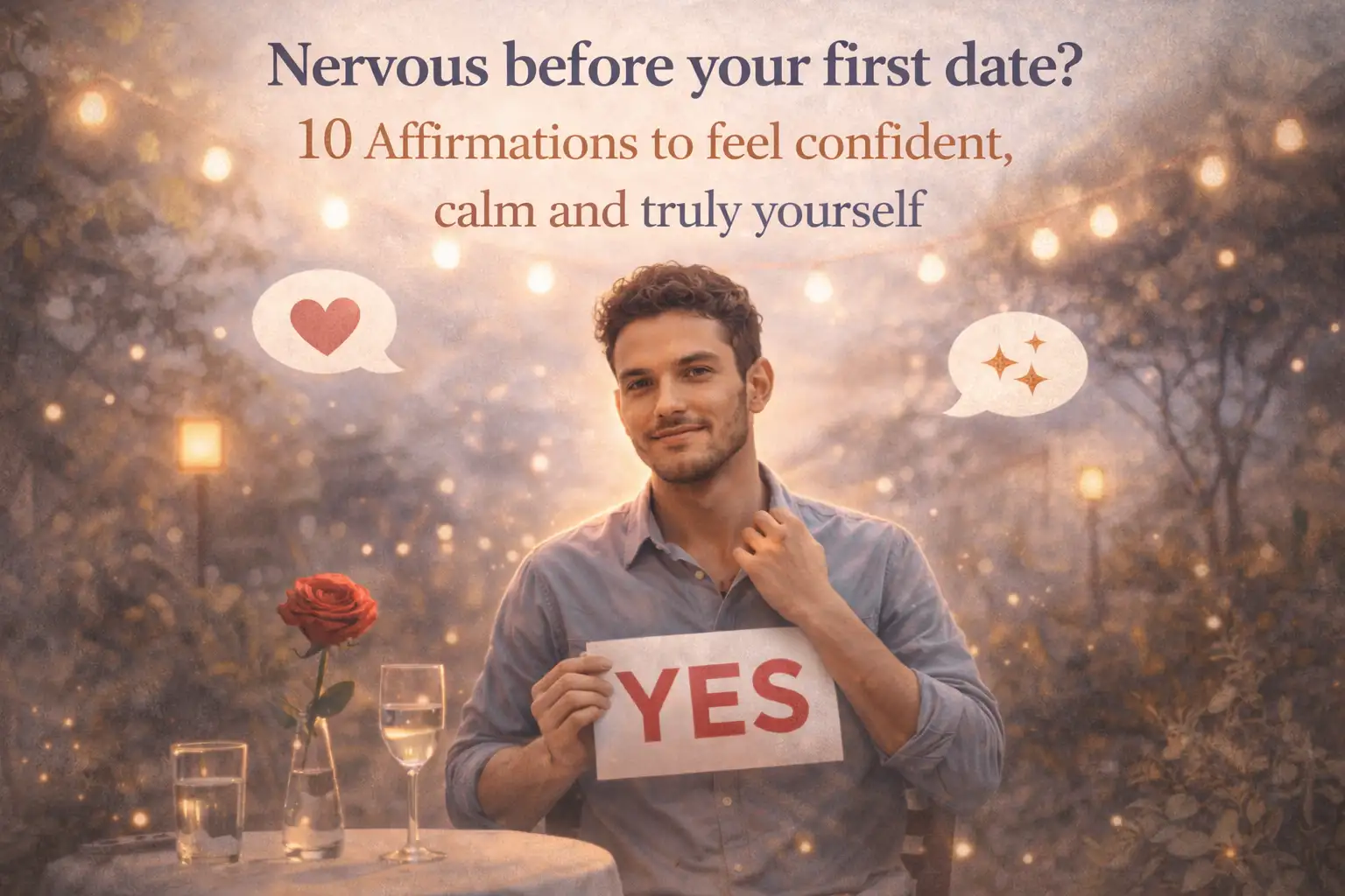 Nervous before your first date? 10 Affirmations to feel confident, calm and truly yourself