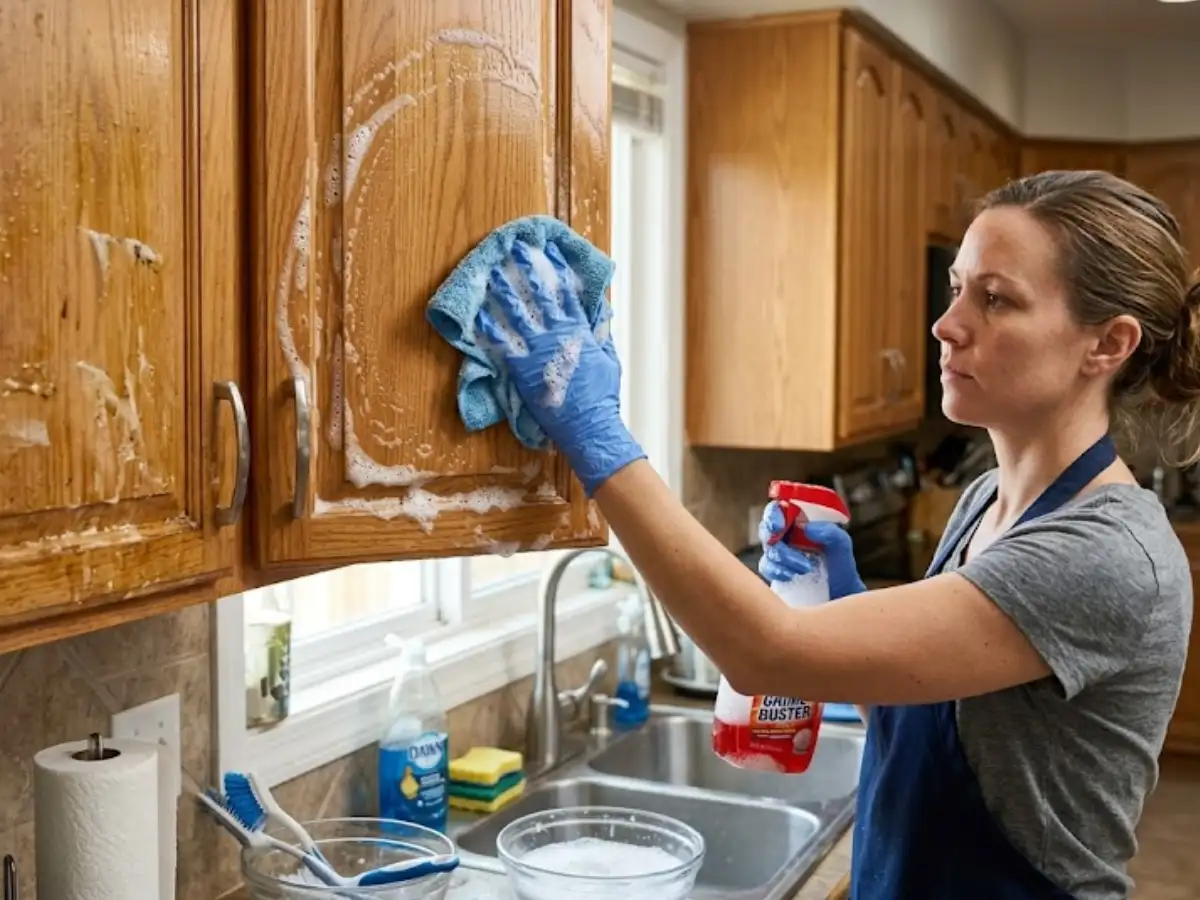 How to remove grease from kitchen cabinets easily: A soap-based method ...