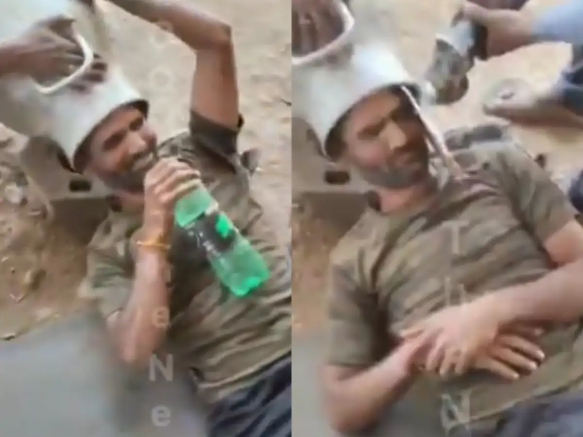 Rajasthan man uses 10 kg milk can to shield his head from heat, but his desi jugaad traps him in a dangerous situation. Video goes viral