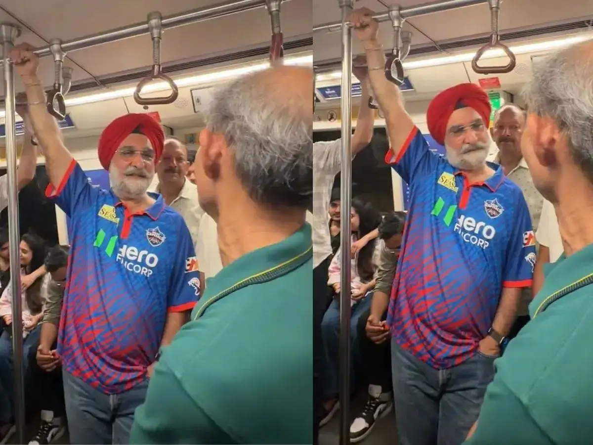 Delhi LG Taranjit Singh Sandhu’s metro ride goes viral, 'cozy' couple behind him sparks 'peeche dekho' moment