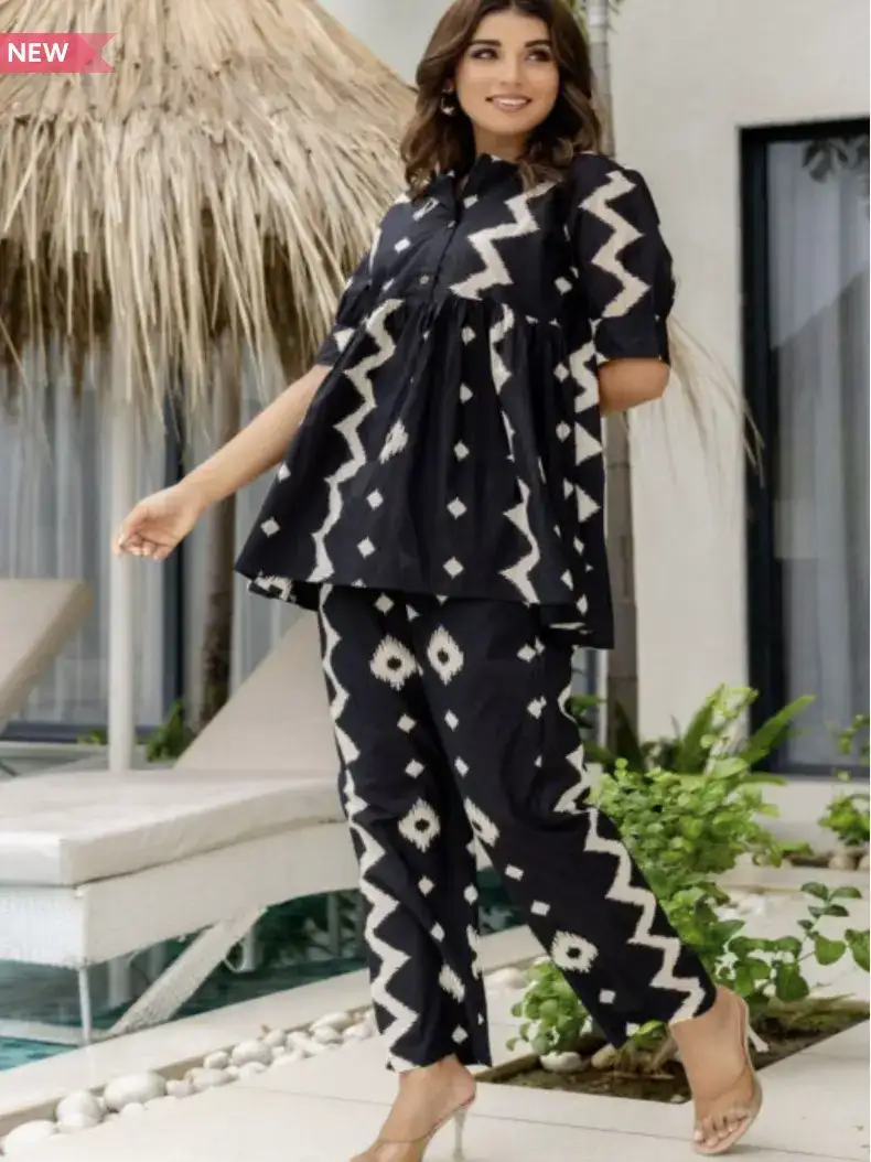 Image for FASHIONCLOUDFloralCottonPrintedTunicwithTrousers