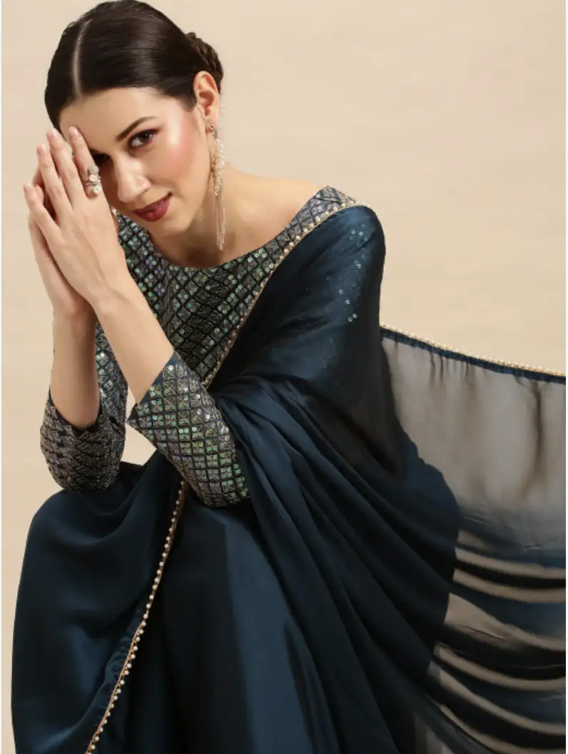 Image for AnoukSequinnedPureGeorgetteSaree