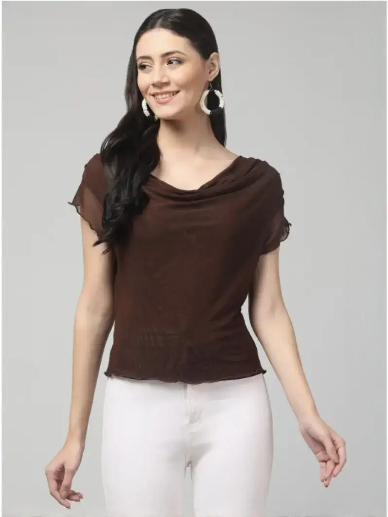 Image for ClobugCowlNeckShortSleevesTop