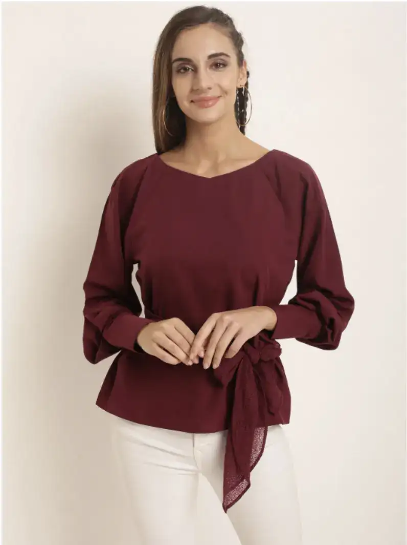 Image for RAREWomenMaroonSolidTop
