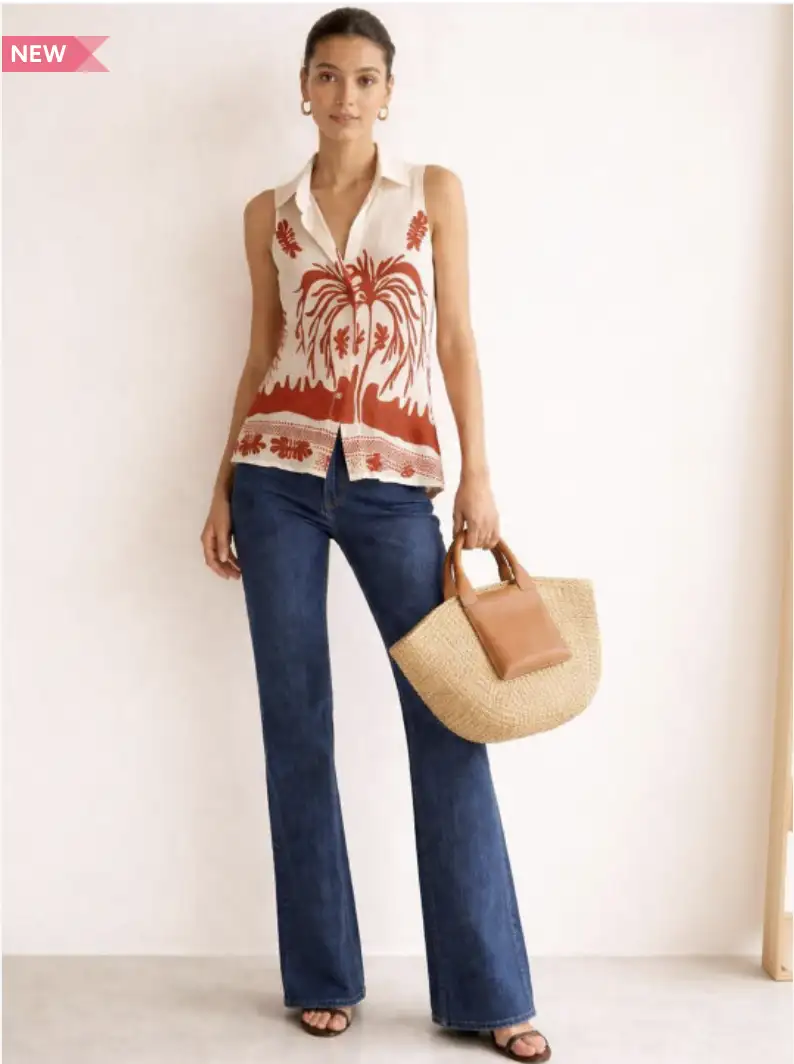 Image for SixthHouseTropicalPrintTropicalLinenTop